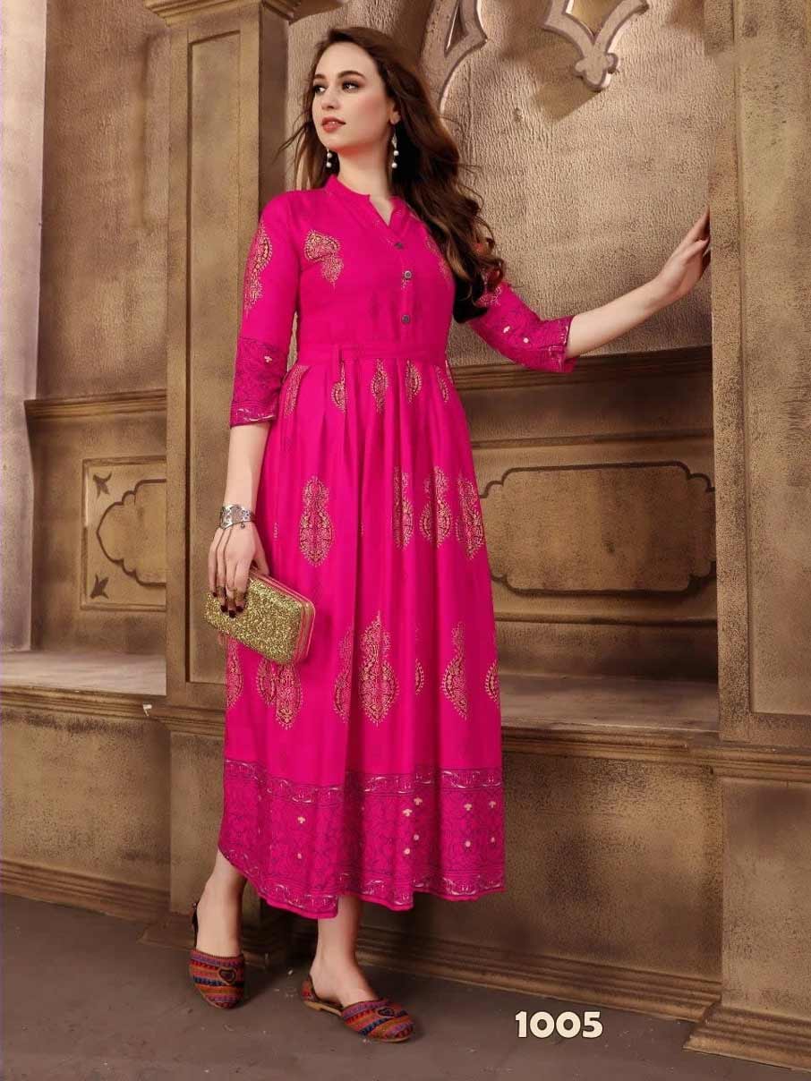 Fabfirki Kitty Party Vol-1 Plain Print Wholesale Kurta Fabfirki Kitty Party Vol-1 Plain Print Wholesale Kurta